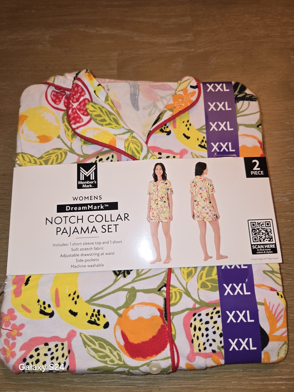 Member's Mark DreamMark Women's Notch Collar Pajama Set Sz XXL New